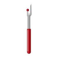 Seam Ripper color red isolated on white background. Element for sewing in flat style. vector