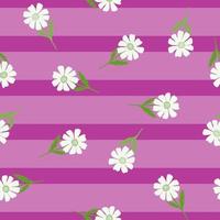 Chamomile pattern seamless in freehand style. Spring flowers on colorful background. Vector illustration for textile.