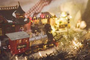 Miniature Christmas train photo