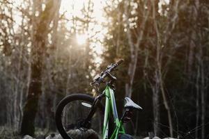 bicicleta de montaña en el bosque foto