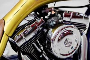 Close-up engine motorcycle photo