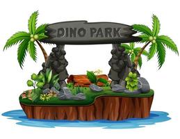 A Dino park background on island vector