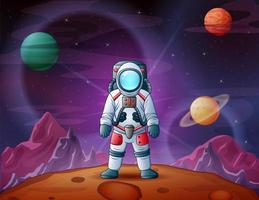 Astronaut in space scene illustration vector