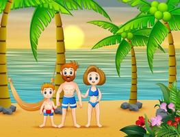 The family having fun in summer holiday vector