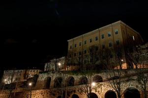 Bergamo high city at night photo