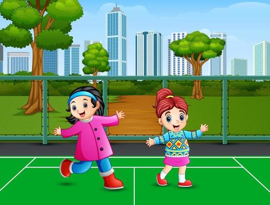 Two girl cartoon dancing on the court 5708781 Vector Art at Vecteezy Two girl cartoon dancing on the court 5708781 Vector Art at Vecteezy