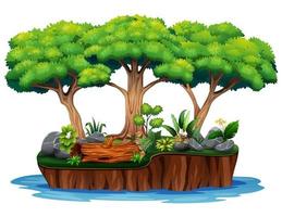 A forest on floating island vector