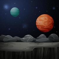 Illustration of the planets in the outer space vector