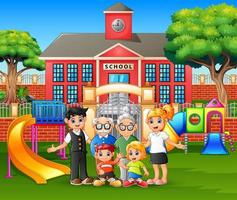 Happy family members in the playground vector