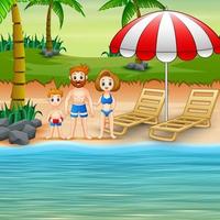 The family having fun in summer holiday vector