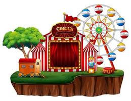 Empty fun fair amusement park circus vector