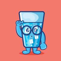 genio agua helada personaje mascota dibujos animados aislados en estilo plano vector