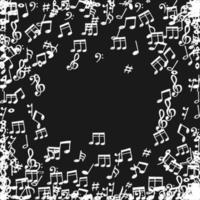 doodle music notes pattern background. Abstract musical on white  background. vector