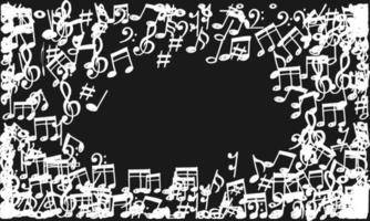 doodle music notes pattern background. Abstract musical on white  background. vector