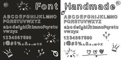 Hand drawn doodle funny font. Set of sketch cute alphabet. Vector illustration for magazines, printings, web posters, hand drawn typography etc.