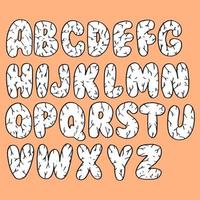 Hand drawn doodle funny font. Set of sketch cute alphabet. Vector illustration for magazines, printings, web posters, hand drawn typography etc.