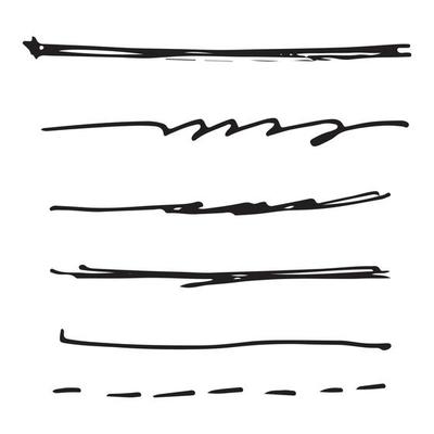 Set of black ink brush stroke line. Set of line vector illustration.