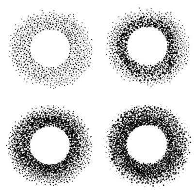 set of abstract backgrounds. Circle, ring shapes made of spots, dots, and blots.vector illustration.