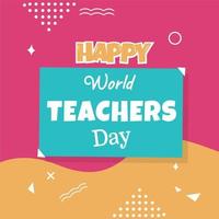 happy teachers day vector illustration with school equipment for poster, brochure, banner and greeting card