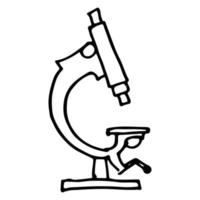 Hand Drawn microscope doodle icon isolated on white background. vector illustration.