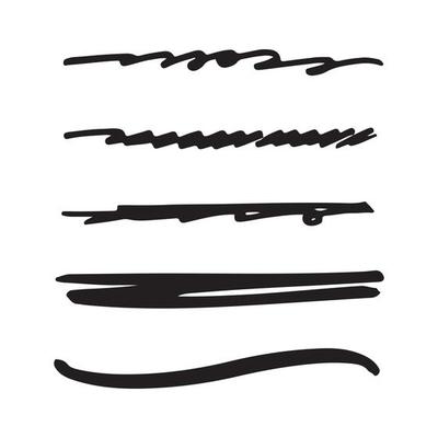 Set of black ink brush stroke line. Set of line vector illustration.