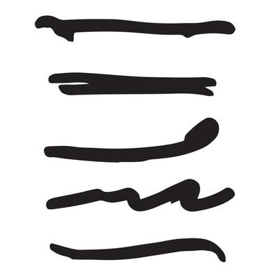 Set of black ink brush stroke line. Set of line vector illustration.