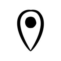 hand drawn Coordinates Location Point Gps, map pointer doodle icon. vector