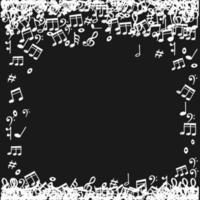 doodle music notes pattern background. Abstract musical on white  background. vector