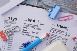 many US tax form on table photo