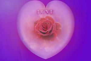 Abstract romantic pink background with love inscription photo