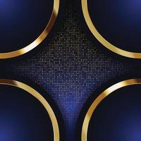 Vector color abstract geometric banner with gold shapes.