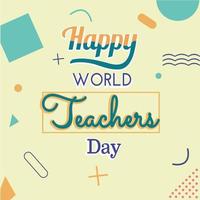 happy teachers day vector illustration with school equipment for poster, brochure, banner and greeting card