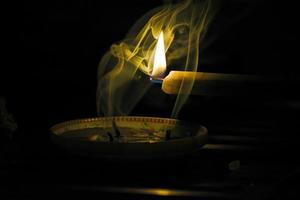 candle with smoke photo