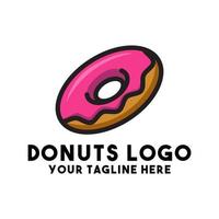 concepto de logotipo moderno de pastel de donuts vector