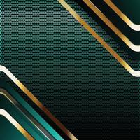 Vector color abstract geometric banner with gold shapes.