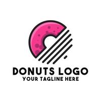 concepto de logotipo moderno de pastel de donuts vector