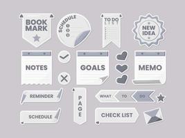 Monochrome Journal Sticker Set vector