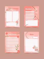 Spring Cherry Blossom Journal Template vector