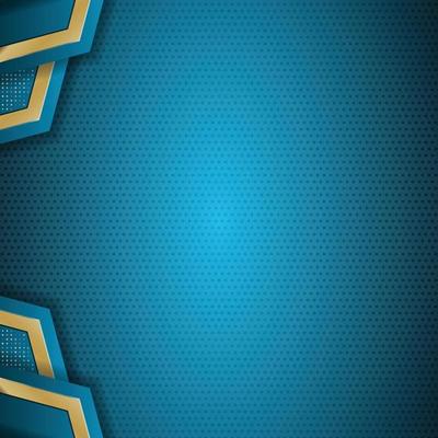 Vector color abstract geometric banner with gold shapes.