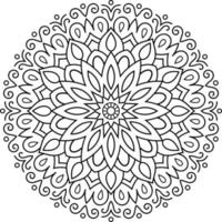 Decorative ethnic round mandala pattern. Coloring book page for kids and adults. Outline drawing vector