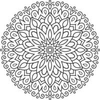 Decorative ethnic round mandala pattern. Coloring book page for kids and adults. Outline drawing vector