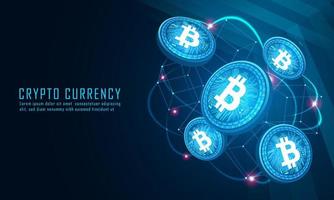 Bitcoin crypto currency flying up represent of uptrend in futuristic concept. vector