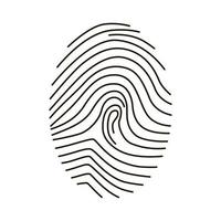 Fingerprint isolated on white background. Security access concept . vector