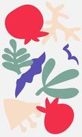 cartel abstracto de plantas vector