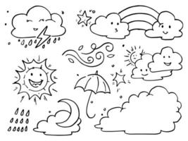 vector set of weather doodle elements, for design purposes