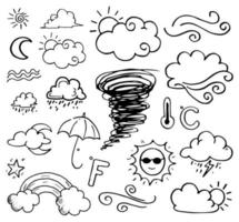 vector set of weather doodle elements, for design purposes