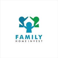 Business logo design of family housing investment vector graphic