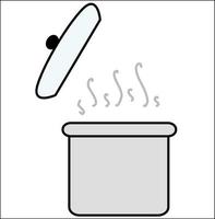 Saucepan with open lid vector