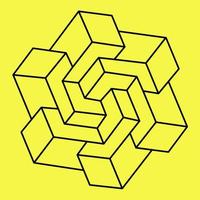 Geometry. Impossible shape. Optical illusion. vector