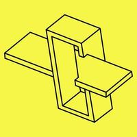 Impossible shape. Web design element. Optical Illusion object. Line design. Geometric figures. vector